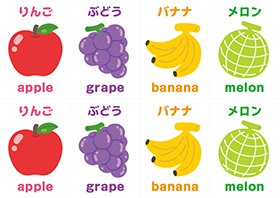 絵合わせカード くだもの 見本